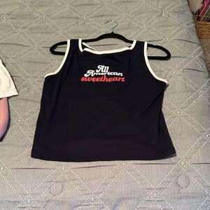 Wild Fable Navy and White Tank Top